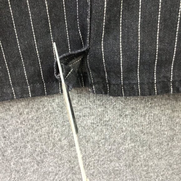 Black Denim Striped Skirt Sz 2X Offset Waistband NWT - Picture 6 of 12